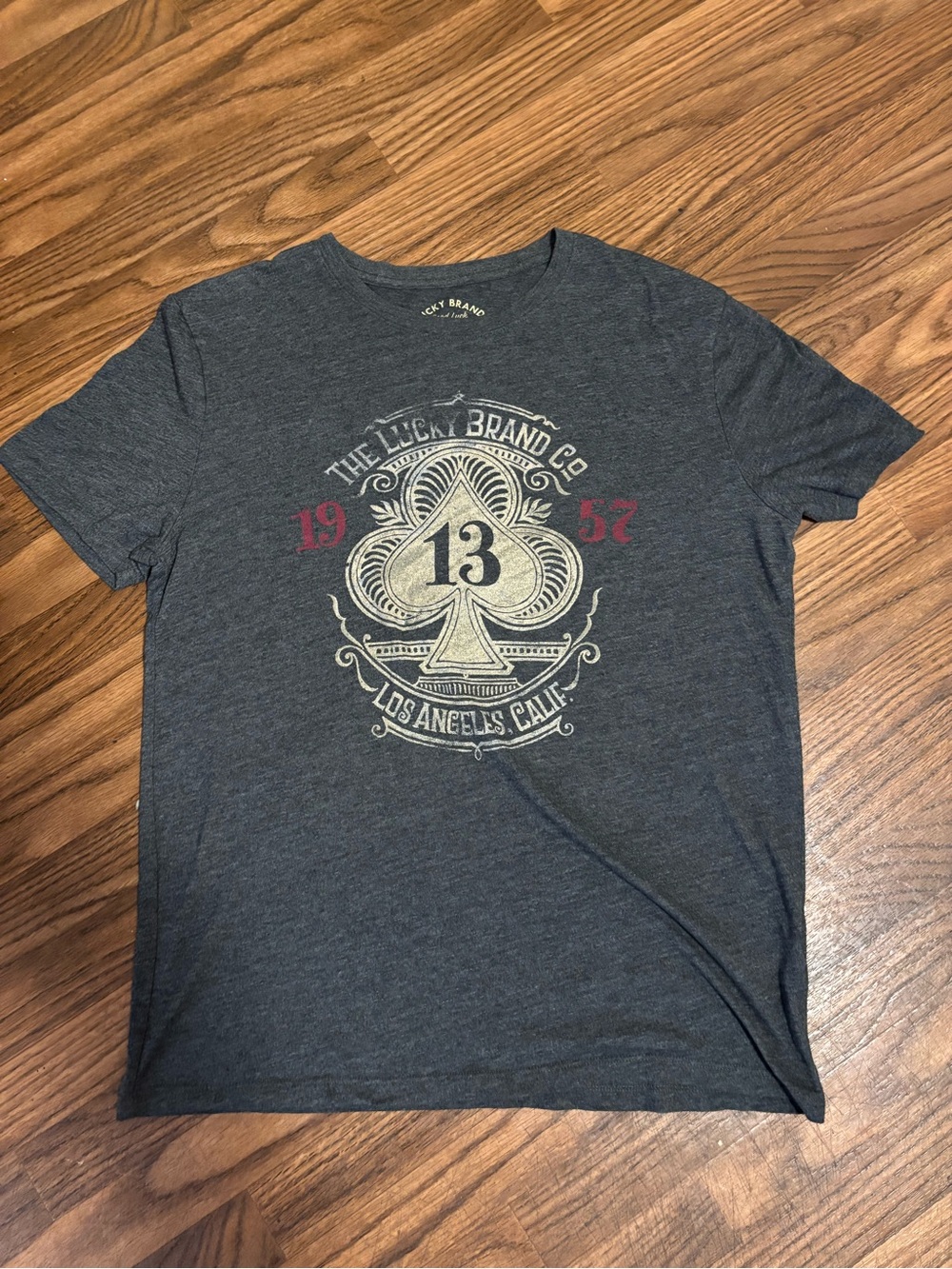Lucky Brand Men's Graphic Tee - Lucky # 13 Spade Logo Tee * Large